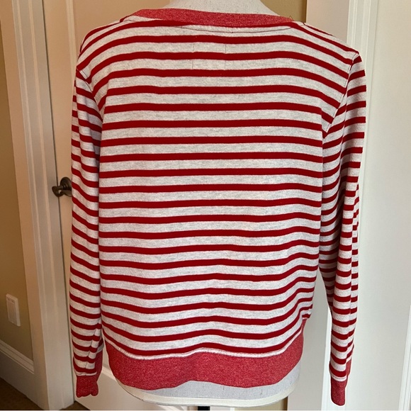 Levi’s Sweatshirt in Red & Natural Stripe, short but not cropped - Picture 3 of 5